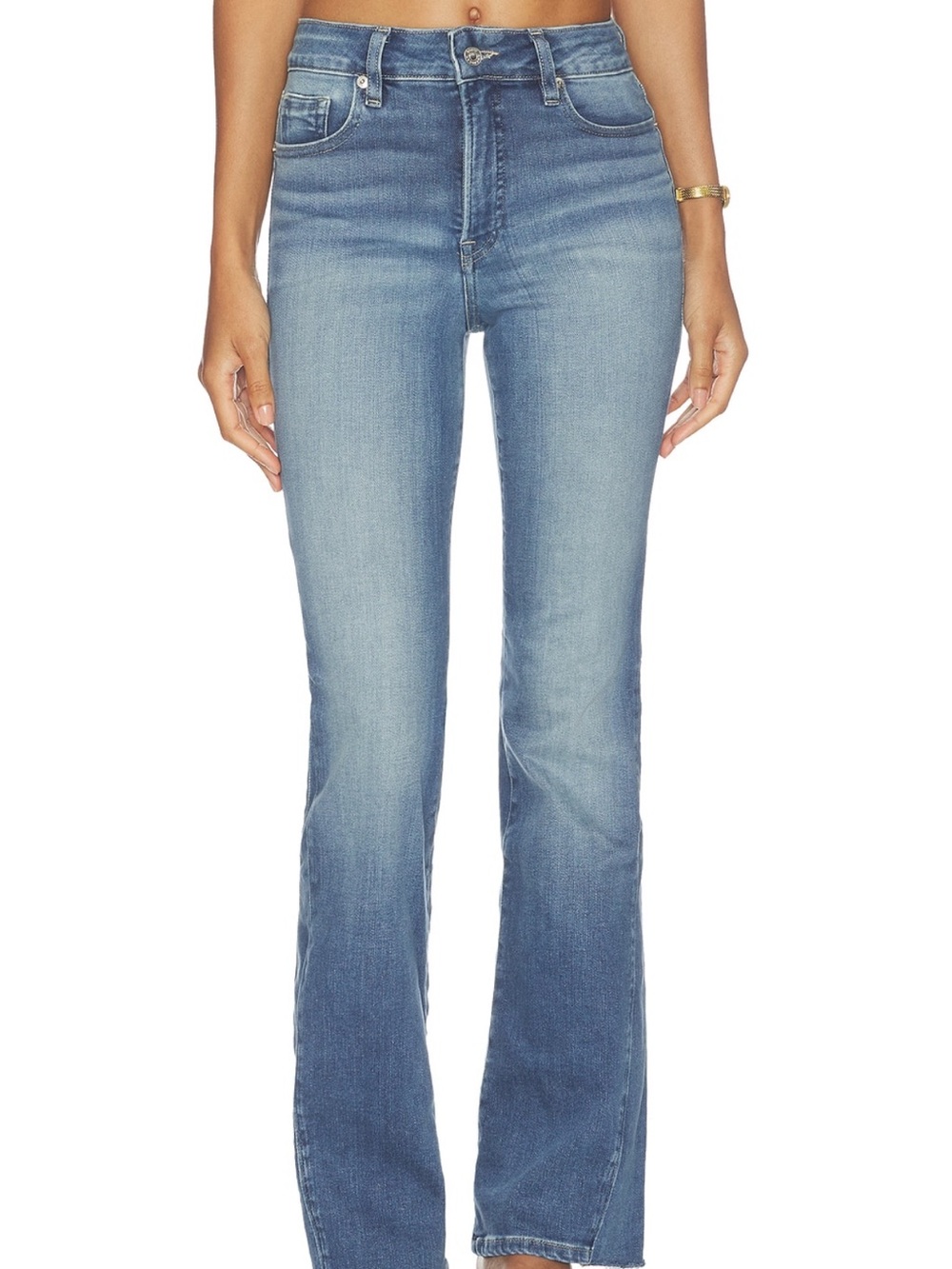 Good American Women’s Light Blue High-Rise Bootcut Jeans